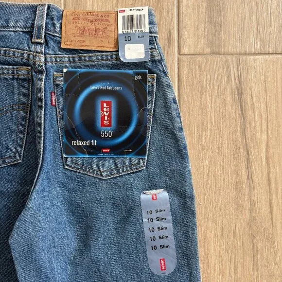 Vintage Levi's 550 Jeans Girl's 10 Blue Denim Medium Wash Slim Relaxed Fit 90s - Picture 4 of 8